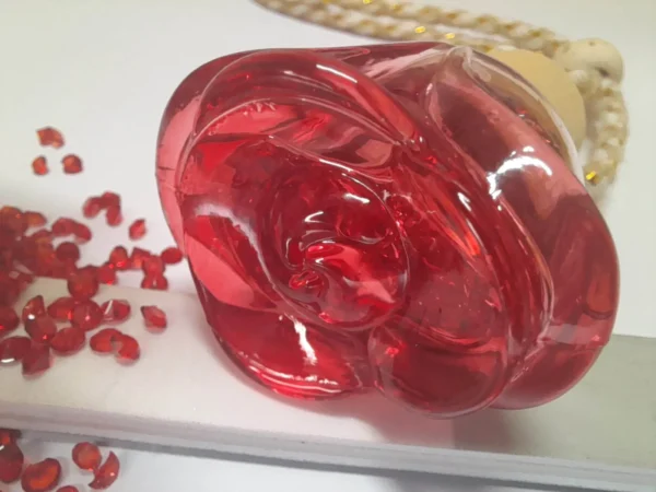 Flacon en verre cristaux diamant rouge – Image 4