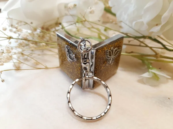 porte clés miroir papillon
