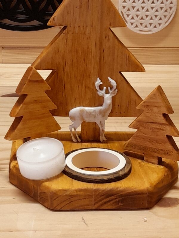 Décor Noël Cerf Bougeoir