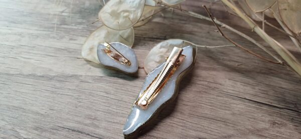Broche-barrette Marron/or Collection "Nuances" – Image 5