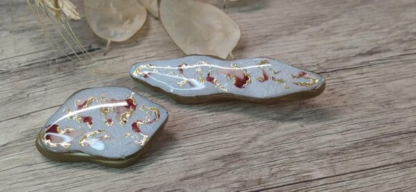Broche-barrette Marron/or Collection "Nuances" – Image 6
