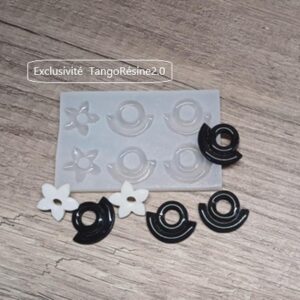 Double rond, fleurs pour création bijoux