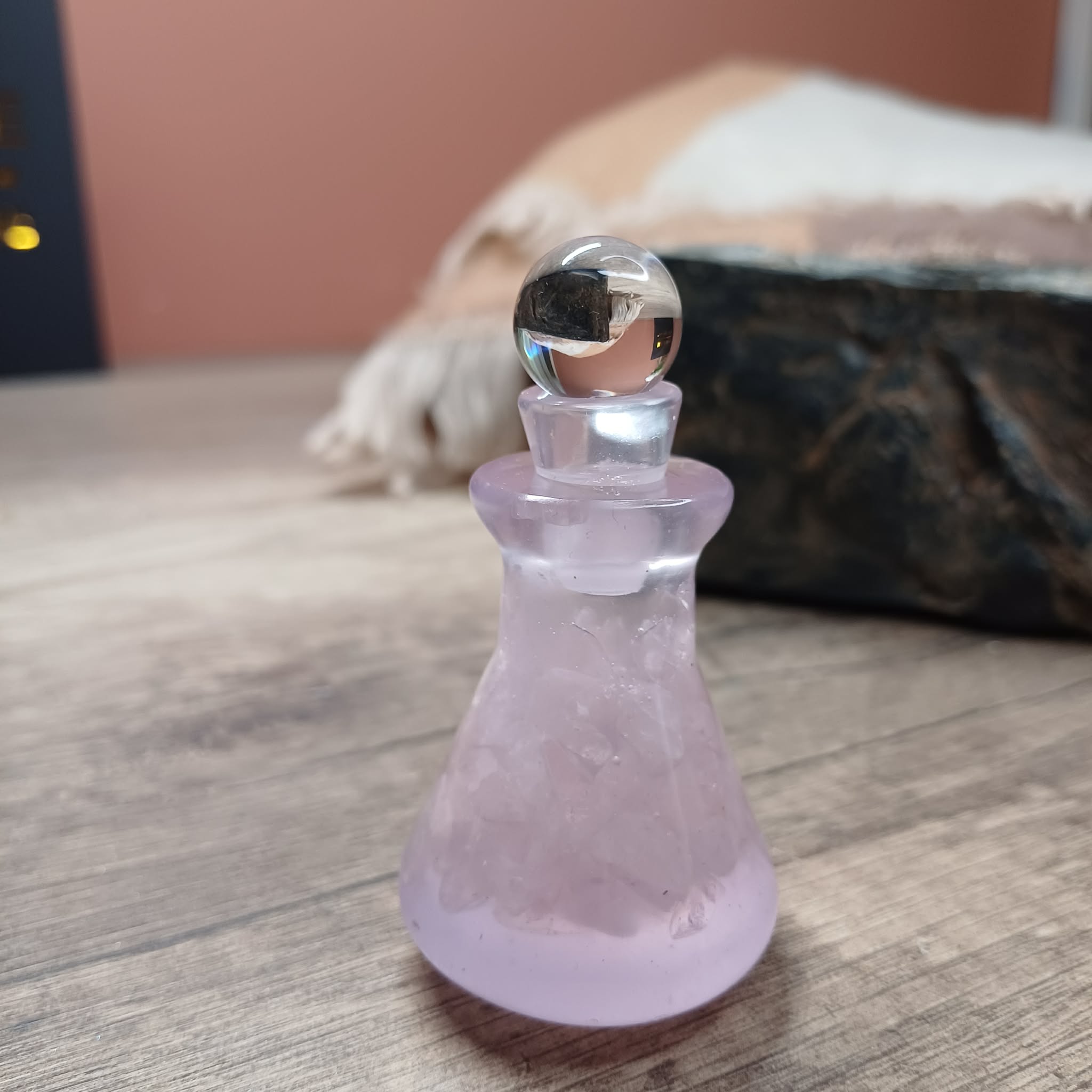 Flacon pierres Quartz rose