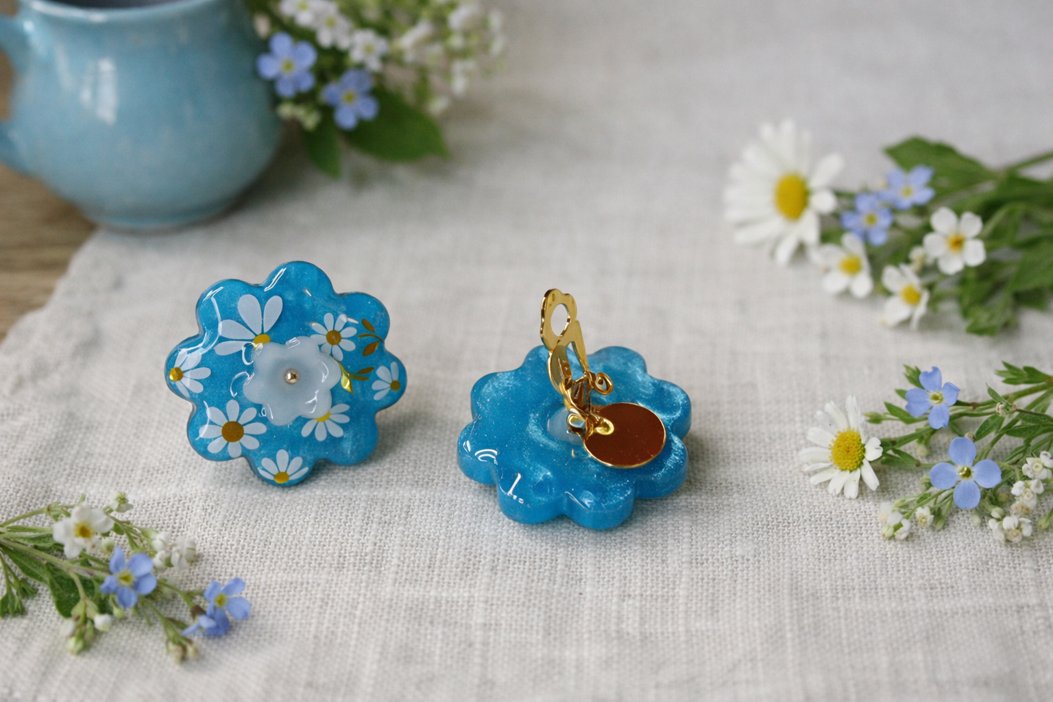 Boucles d'oreilles Bleu Cévennes