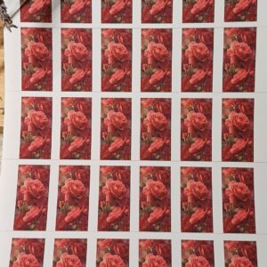 Imprimés Stickers Roses Rouges pour Dominos