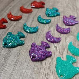 Charm's artisanal poisson & lune + anneaux dorés