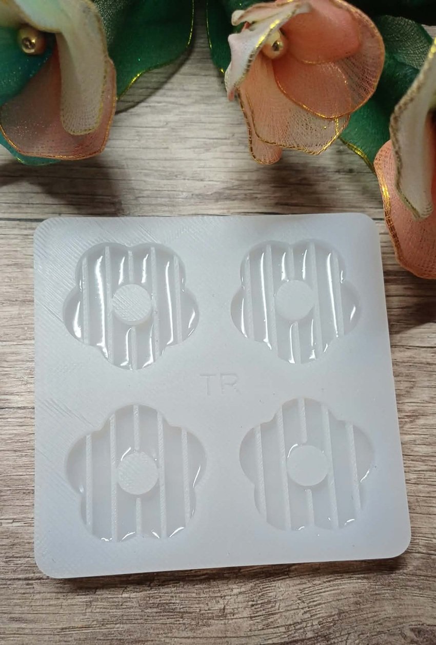 Moule silicone Fleurs "Picasso" Rayures. 30mm – Image 5