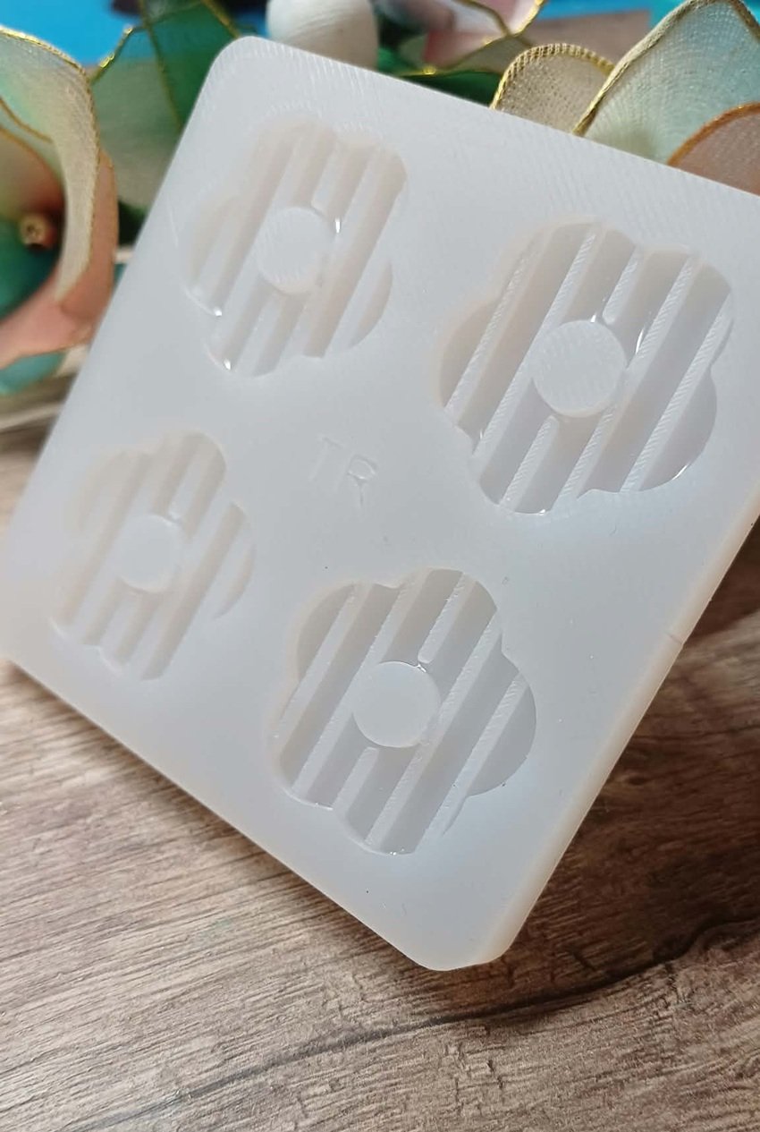 Moule silicone Fleurs "Picasso" Rayures. 30mm – Image 2