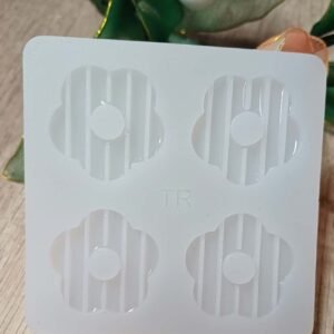 Moule silicone Fleurs "Picasso" Rayures. 30mm