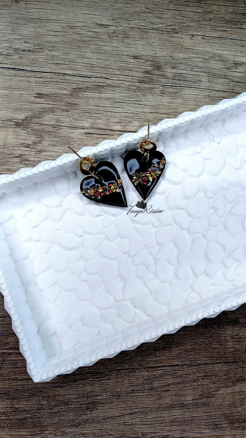 Boucles d'oreilles Cœurs en fragments – Image 2