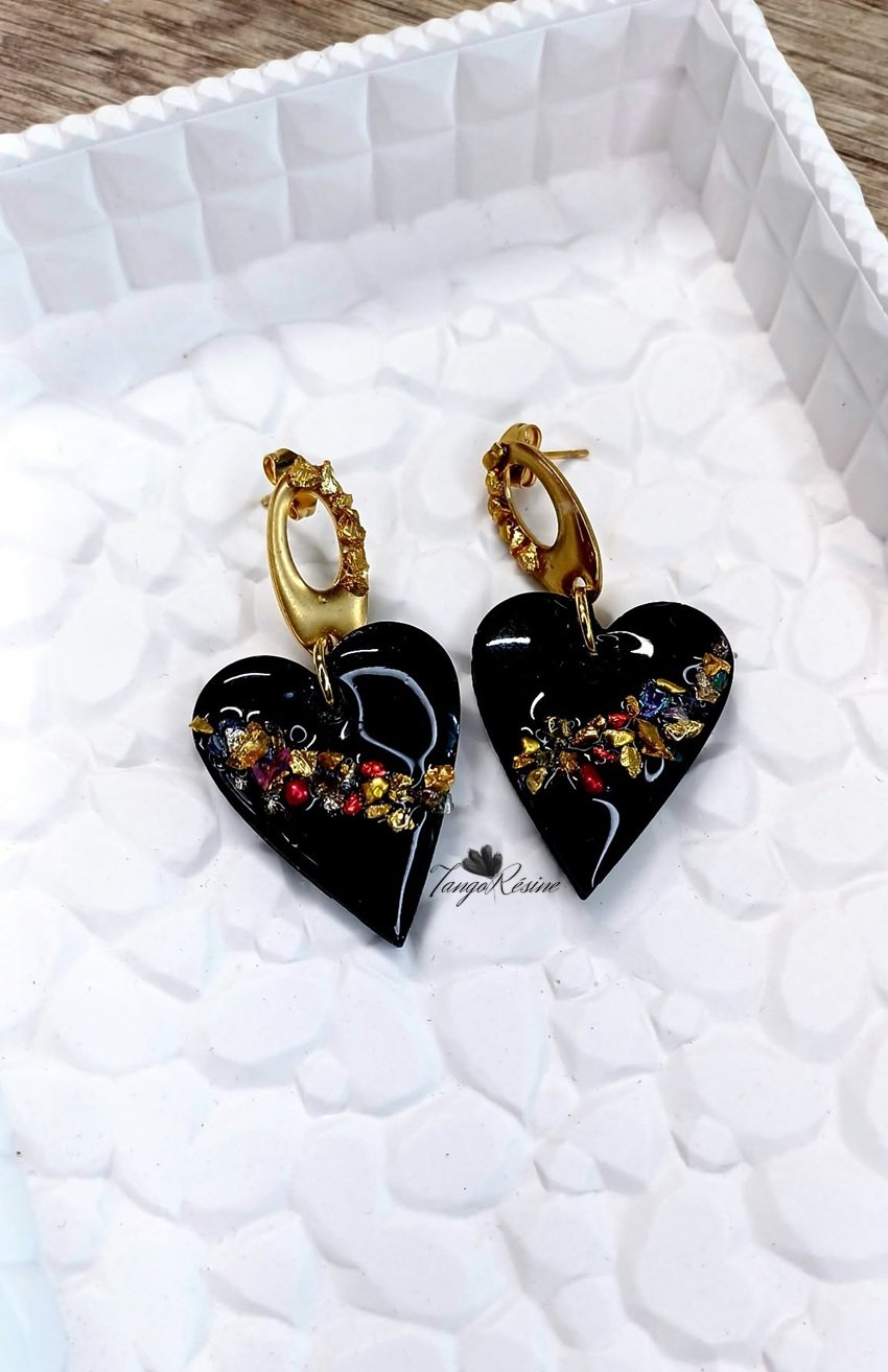 Boucles d'oreilles Cœurs en fragments